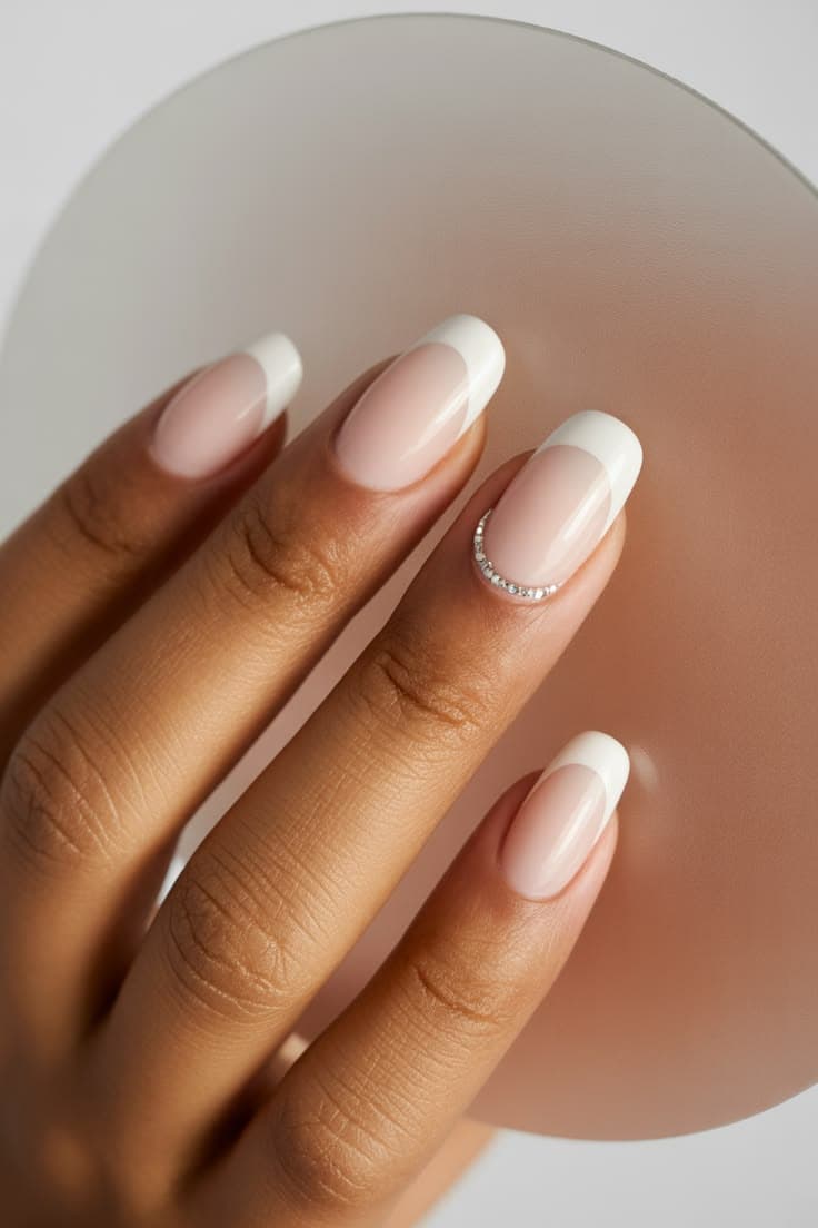 Minimalist Soft Smile Line French Manicure