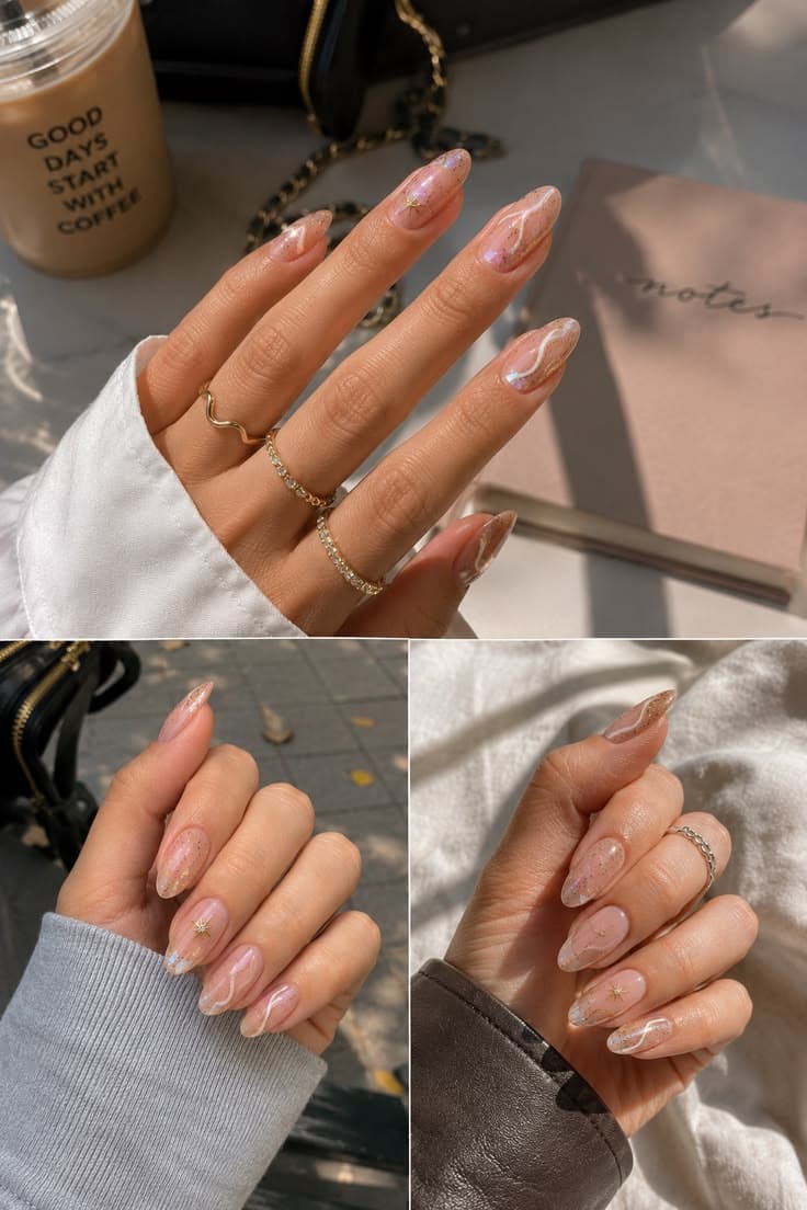 Warm Peach Summer Sunrise Manicure